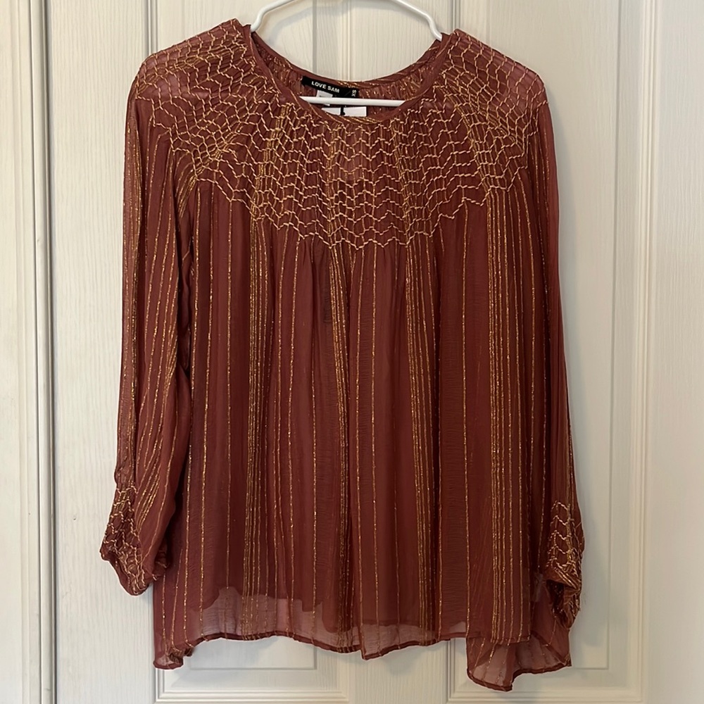 Love Sam XS long sleeve blouse NWT